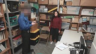 latina suspect gags hard on guard's cock in hidden cam footage