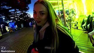 Ever tried a blowjob in an amusement park? Then a quick standing fuck right after!