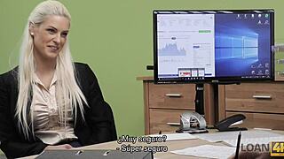 Loan4k - Czech Teen Blonde Blowjob on Hidden Cam During Lingerie Shop Interview