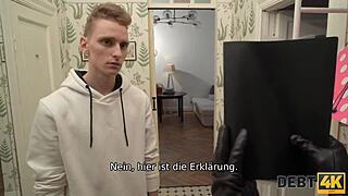 so this russian shopaholic gets fucked by the debt collector right in front of her hubby
