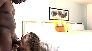 Hotel quickie turns wild with Blacvenum spanking and deepthroating muscular Kween Bunny in lingerie 😈