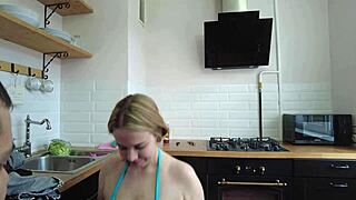 Before Lunch She Delivers Intense Deepthroat Blowjob and Sucks My Dick with Moaning Passion
