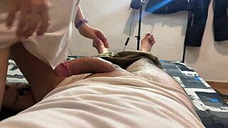 Colombian Neighbor Rides Huge Cock for Money Favor with Creampie Finish