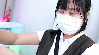 i feel so turned on watching this big ass japanese barber girl get horny and bend over for doggystyle fucking with her customer
