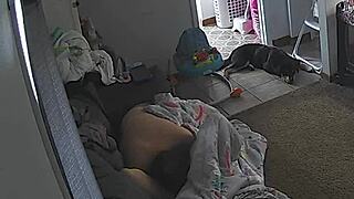The relaxing back rub quickly escalated into intense doggystyle fucking for the amateur wife. She moaned as he licked her pussy first.