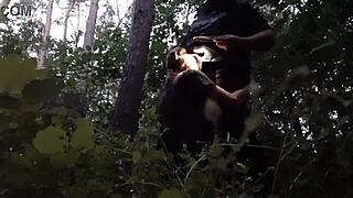 I fuck my stepsister in the mouth in the woods so her boyfriend doesnt catch us.