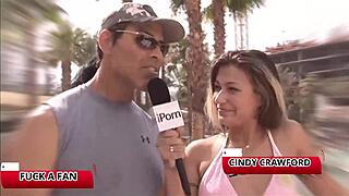 busty cindy crawford handles joe's big tool at the porn event