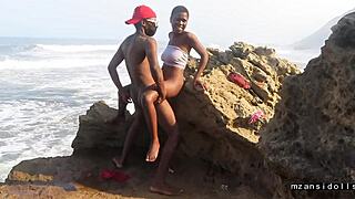 amateur couple engages in intense beach sex with blowjob cum on ass and tight wet pussy banging during vacation