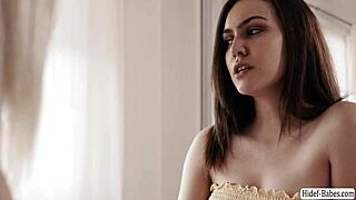 Blonde Julia seduces petite teen Penelope into intense lesbian pussy licking and fingering