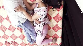 This desi student saali craves her jiju's deep cowgirl thrusts, moaning louder until she squirts in orgasm.