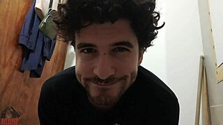 I'm SO HAPPY because last night I GOT LAID in the bathroom with my skinny body and big cock solo
