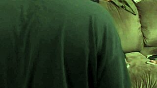 Blonde in white lingerie gives a deepthroat to black man